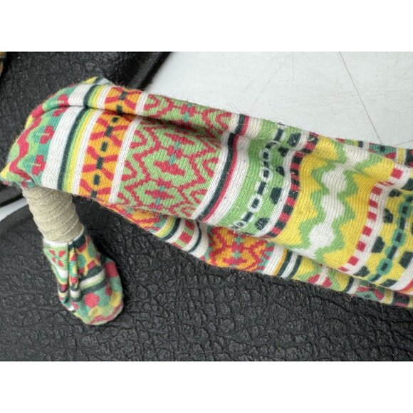 Sanuk Yoga Sling 2 Flip Flop Sandals Women's 8 Black Natural Koa Tribal Beach - Picture 6 of 9